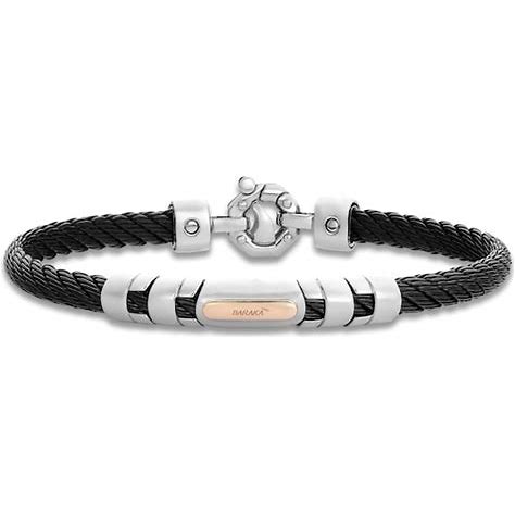 Jared The Galleria Of Jewelry Baraka Men's Cord Bracelet With Diamond Accent Stainless Steel