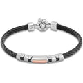 Jared The Galleria Of Jewelry Baraka Men's Cord Bracelet With Diamond Accent Stainless Steel